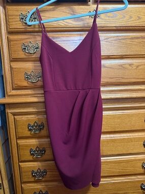 Lulu's Wine-Red Spaghetti-Strap Mini Dress